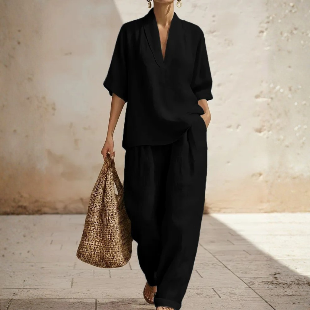 The Melora Linen Set — Effortless All-Day Style, Zero Ironing Required