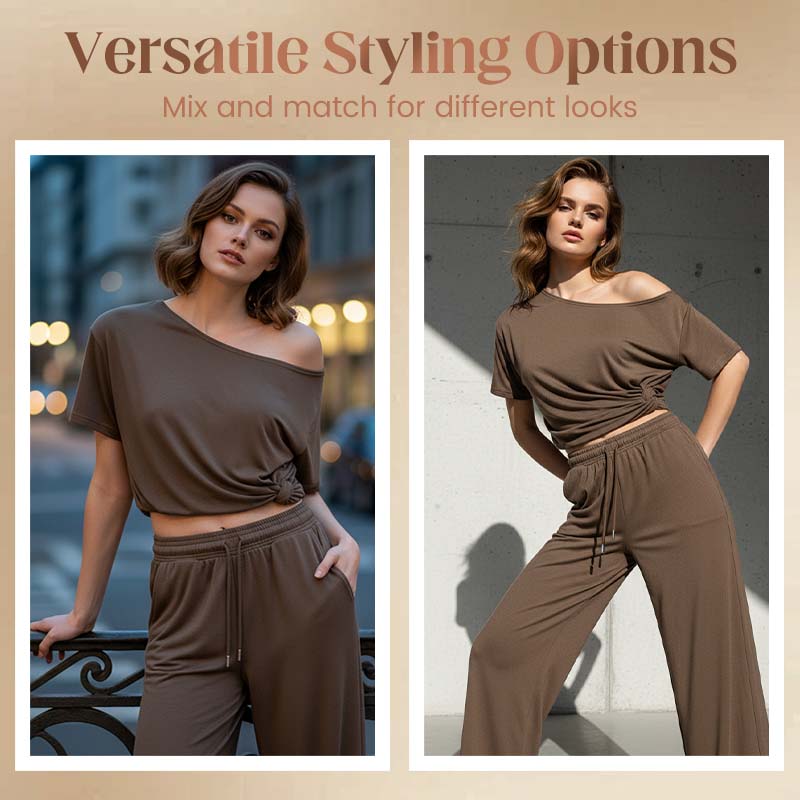 🌸Spring Pre-sale💐Women's Off-Shoulder Top & Pants 2-Piece Set