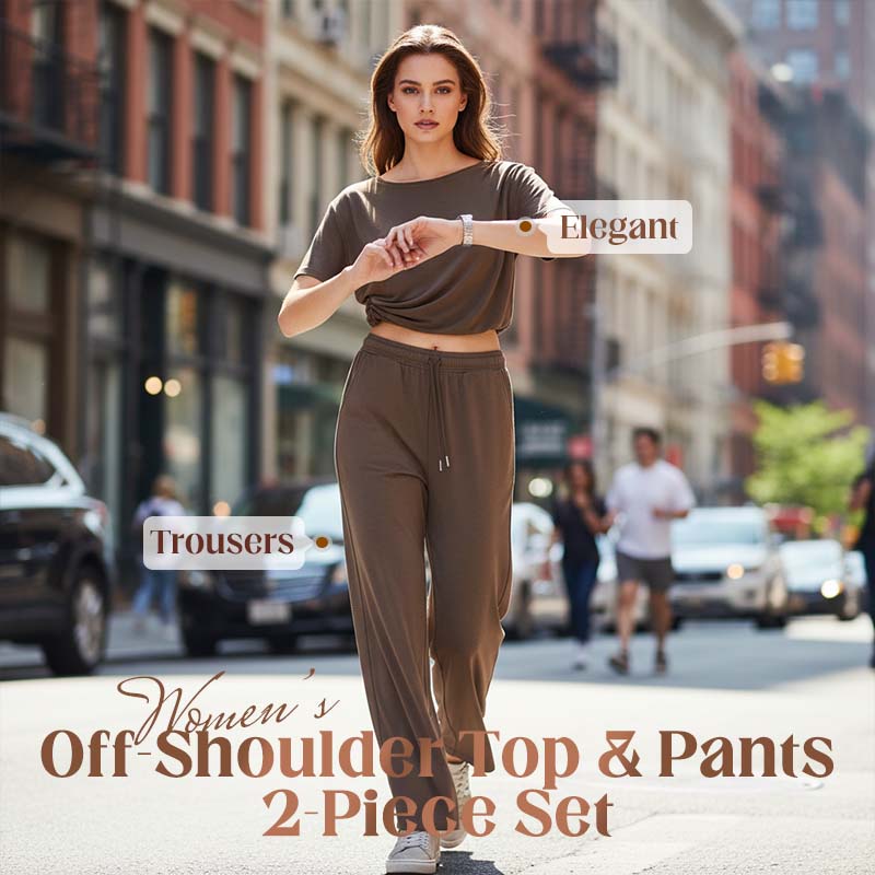 🌸Spring Pre-sale💐Women's Off-Shoulder Top & Pants 2-Piece Set