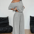 🌸Spring Pre-sale💐Women's Off-Shoulder Top & Pants 2-Piece Set
